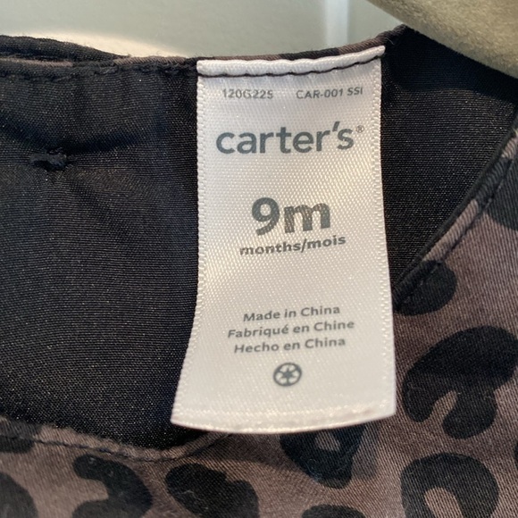 Carter’s 9 Months Baby Girl Animal Print Shortsleeve Dress with Bow - Picture 2 of 4